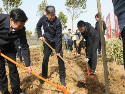 任泽锋、张志强、陈儒江、蔡宜骅等市四大班子领导参加义务植树活动